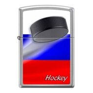 Зажигалка ZIPPO 200 Russian Hockey Puck (Российский хоккей)